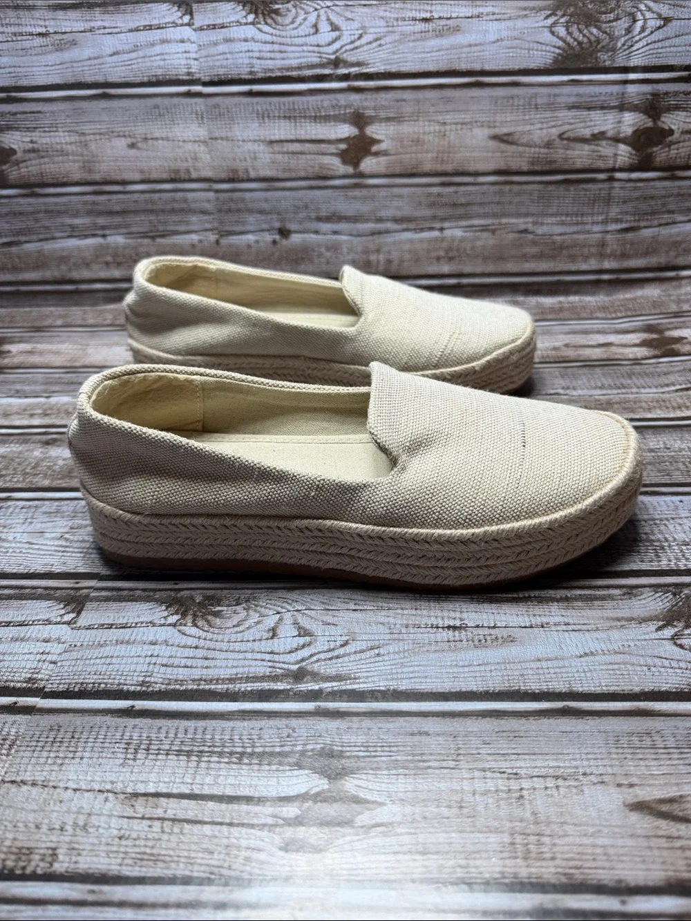 Esprit Cream Canvas Slip-On Espadrilles
